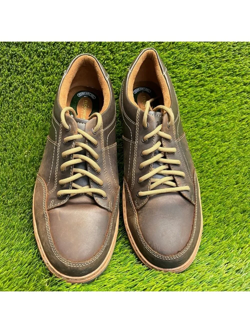 Florsheim Gridley Men Size 11.5 Brown Leather Steel Toe Safety Work Oxford Shoes